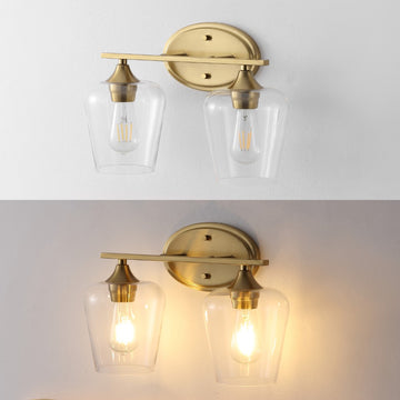 Jayne Iron/Glass Cottage Rustic LED Vanity Light